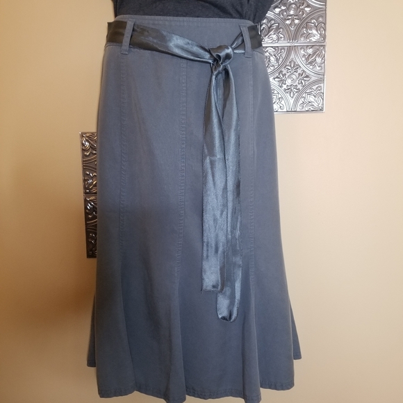 Vintage Tencel Flare Hem Skirt Side Zip  Size M - Picture 1 of 7